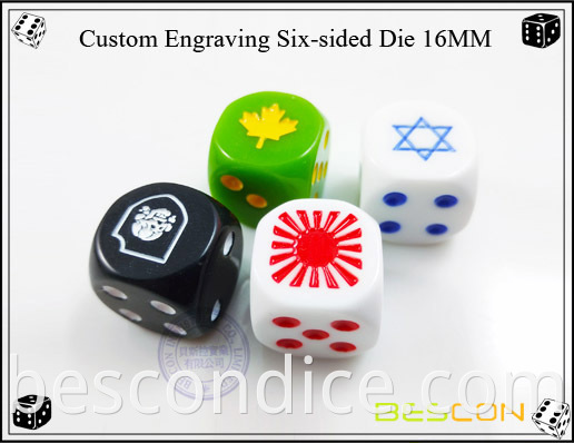 Custom Engraving Six-sided Die 16MM